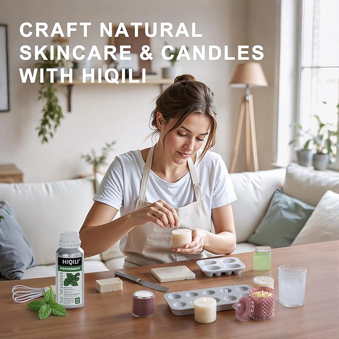 HIQILI Peppermint Essential Oil 16 oz 100% Pure Natural Aromatic Oil for Freshening Air, Hair Care, DIY Soap, SPA & Home Use-BrightBean Baby