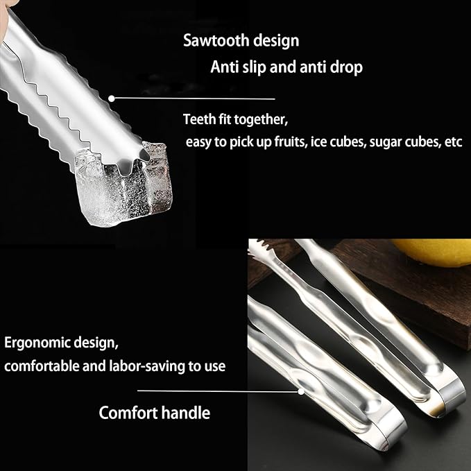 12-Piece Mini Stainless Steel Salad Tongs - 5 Inch Small Tongs for Serving Food, Mini Serving Utensils for Appetizers, Party, Coffee, Desserts (Silver)