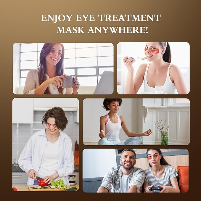 Caffeine Brightening Eye Masks - Under Eye Patches for Dark Circles, Eye Bag, Wrinkle, Puffiness with Hyaluronic Acid - Hydrating Eye Masks for Women and Men, Less Tired-BrightBean Baby