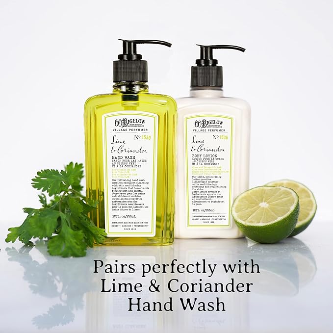 C.O. Bigelow Lime Coriander Body Lotion, Village Perfumer Moisturizing Body Lotion with Aloe Vera, Borage Oil & Olive Oil, 10 Fl Oz-BrightBean Baby