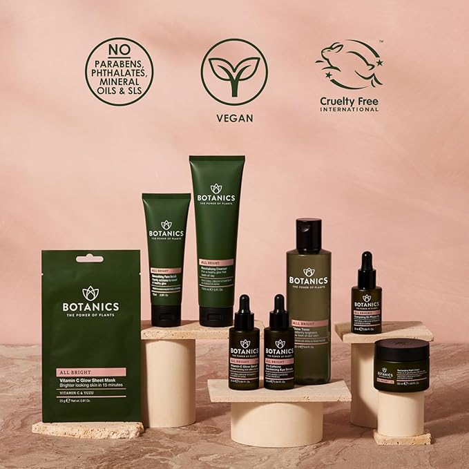 Botanics Glow Toner for Face - Enriched with Hibiscus AHA Exfoliant & Soap Bark - Non-Drying - Vegan and Cruelty-Free Face Toner for Women & Men (8.4 Fl Oz)-BrightBean Baby