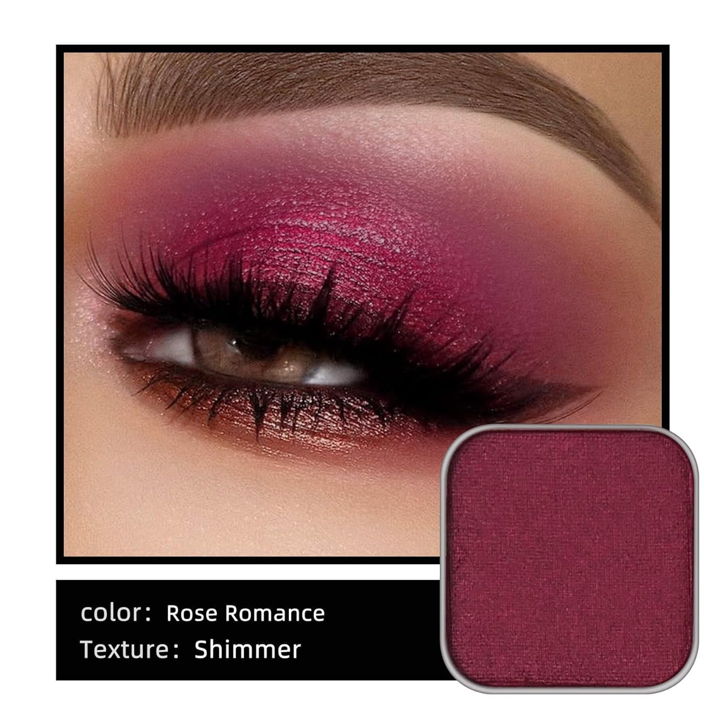 Shimmer Single Eyeshadow Refill – Plum Coloring, High Pigment, Long-lasting, No Fallout – Single Pan with Metal Base, Compatible with Magnetic Palettes – Eyeshadow Pan for DIY Makeup-BrightBean Baby