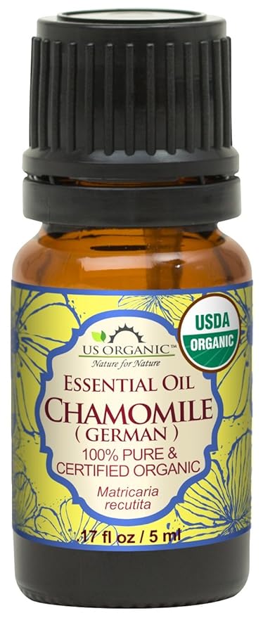 US Organic 100% Pure Blue Chamomile (German) Essential Oil - USDA Certified Organic, Steam Distilled - W/Euro Dropper (More Size Variations Available) (5 ml / 1/6 fl oz)-BrightBean Baby
