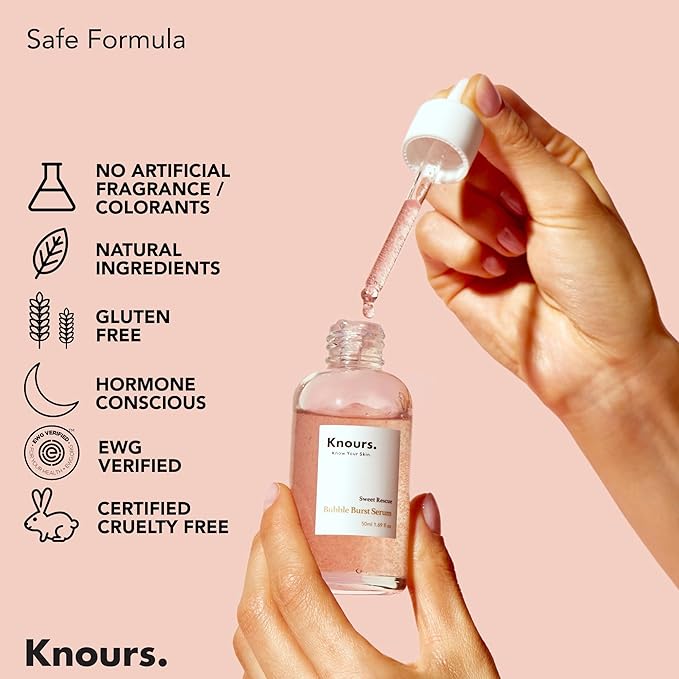 Knours. Balancing 5xHA+Gromwell Root oil Bubble Burst Serum w/ 59% Rose Water Niacinamide, Retinal Hydrating Healthy Serum for Improved Tone & Texture EWG Verified Clean Beauty 50ml/1.69fl. oz.-BrightBean Baby