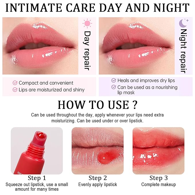 Lip Butter Balm, Day/Night Hydrating Lip Mask, Moisturizing Lip Balm Butter, Ultra-Nourishing Lip Care Moisturizer, Lip Butter Gloss Shine Lip Glow Oil Makeup#1 Vanilla-BrightBean Baby