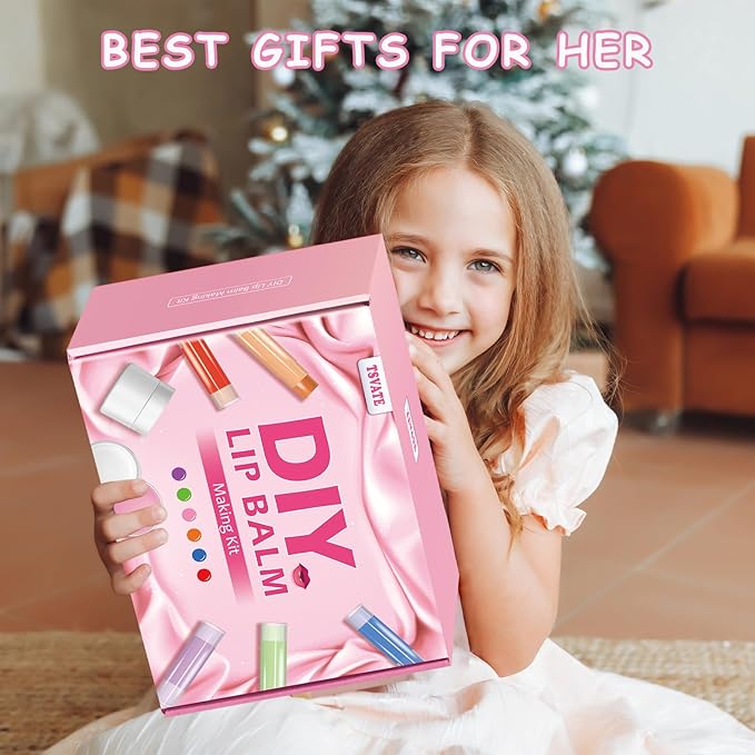 TSVATE DIY Lip Balm Kit, 47Pcs Lip Balm Making Kit for Kids, Make Your Own Lip Balm, DIY Lip Care Kit by Multi-flavor and Multicolored, DIY Makeup Set for Birthday Gift-BrightBean Baby