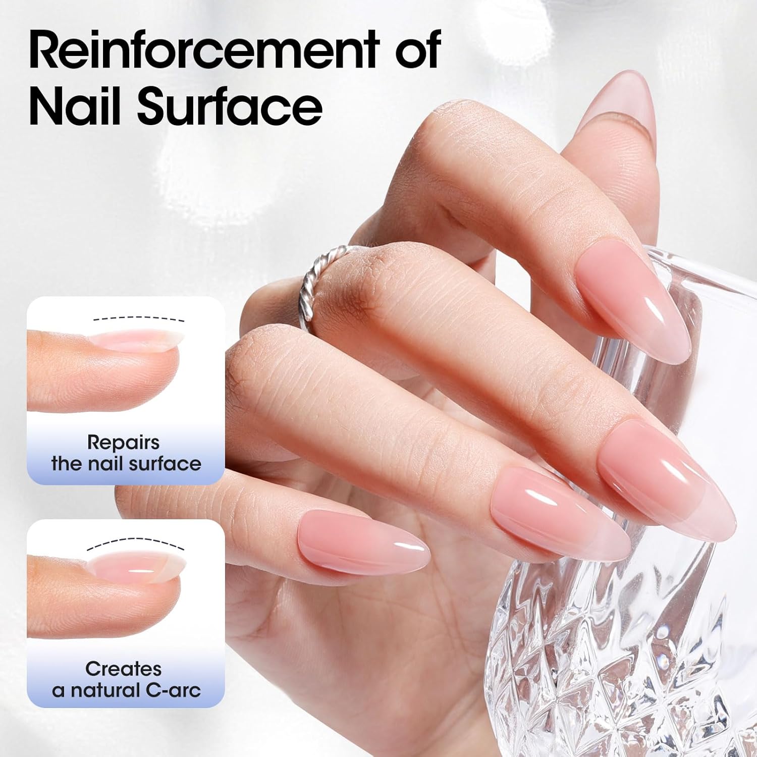 GELLEN 4 in 1 Builder Gel & Top Coat in a Bottle, 20ml Upgraded Formula Nail Gel for Nail Apex, Glossy Top Coat, 3D Nail Arts & Chrome Nails, Home Salon Manicure Gift for Women Girls-BrightBean Baby