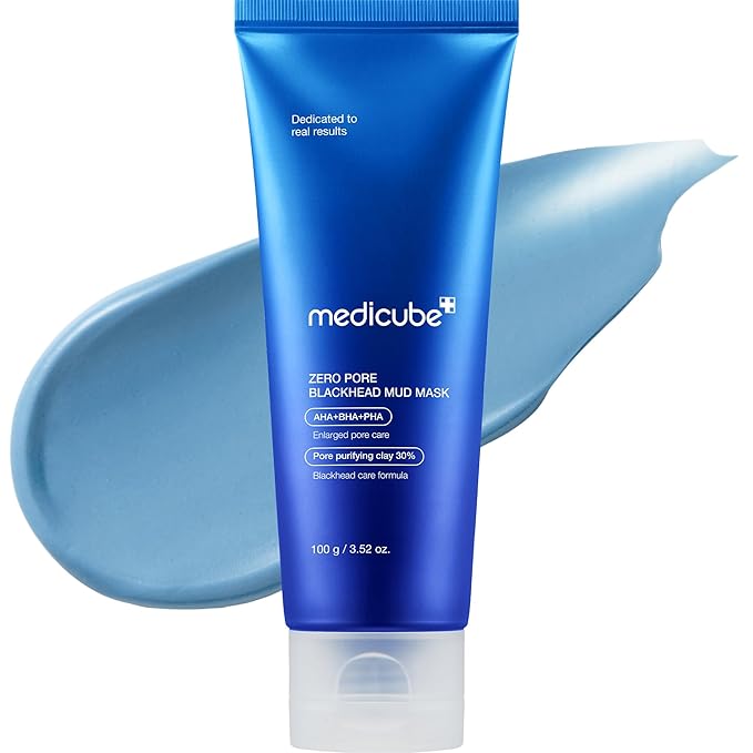 Medicube Zero Pore Blackhead Mud Facial Mask - Skin Cooling & Pore Tightening - 3 Minute Quick Dry Formula with AHA, BHA, PHA, and Pore-Purifying Clay - Korean Mud Mask 3.52 oz-BrightBean Baby