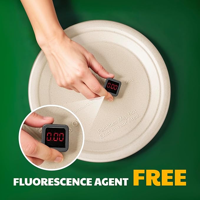 125 Count Compostable Paper Plates, 7 Inch, Heavy Duty Disposable Plates by Biodegradable Bagasse, Dessert Plates Bulk for Party | Microwave-Safe | Soak-Resistant, Cut Resistant