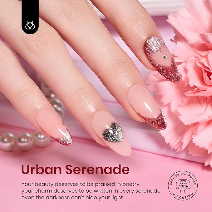 Beetles Cat Eye Gel Nail Polish Set 6 Colors Glitter Red Purple Blue Nail Polish with Magnet Spring Gel Polish Soak Off U V Led Gifts for Women Girls Salon DIY Home-BrightBean Baby