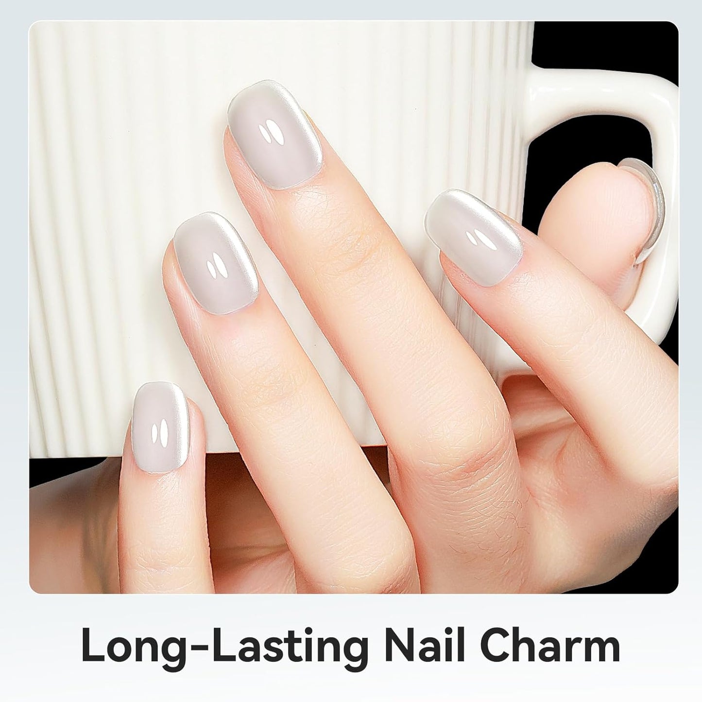 Cat Eye Gel Polish, Magentic Nail Polish Silver Translucent Jelly Color Clear Moonlight UV Gel Glitter Holographic With Magnet For Nail Salon DIY At Home-BrightBean Baby