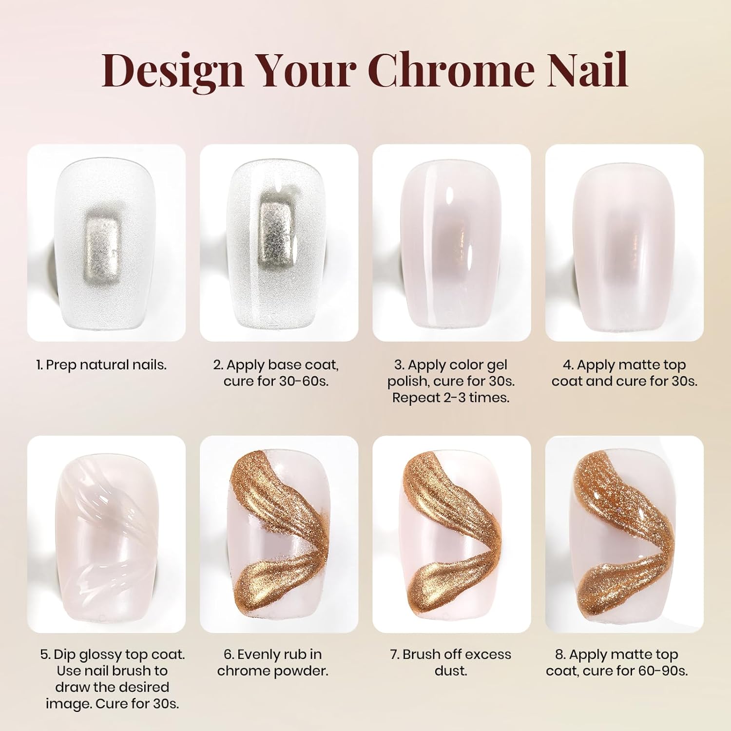 Beetles Matte Top Coat Gel Nail Polish Gel Top Coat & Base Set, 3Pcs Matte & Shiny Top Coat Nail Polish and Base Coat, No Wipe Long Lasting High Gloss and Matte Effects Soak off Uv DIY at Home-BrightBean Baby