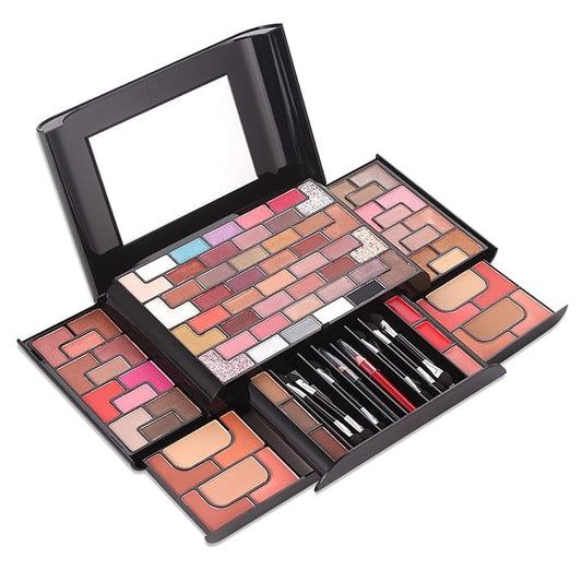 98 Colors All in one Makeup Gift Set Holiday Birthday Beauty Cosmetic Essential Starter Bundle Include 68 Eyeshadow Palette, 8 Blush, 4 Compact Powder, 3 Lipstick, Eyebrow Pencil, Lip Liner-BrightBean Baby