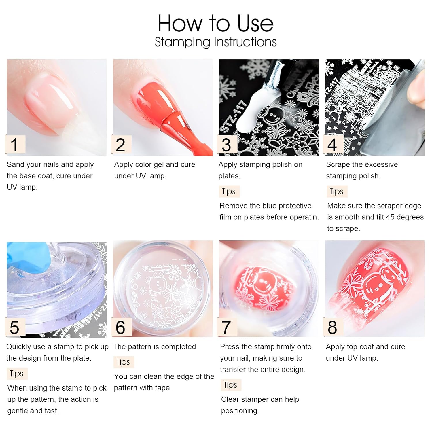 8 Colors Nail Stamping Polish Gels for Nail Stamp Print Polish Stamper DIY Nail Art Stamping Manicure-BrightBean Baby