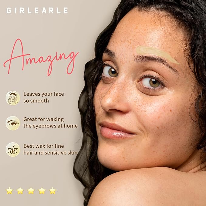 Hard Wax Beads, 1lb Wax Beans for Hair Removal, Hard Wax for Sensitive Skin at Home, Wax Refill Perfect for Eyebrow, Facial, Brazilian Bikini, Legs and Full Body for Women and Men (Cream)-BrightBean Baby