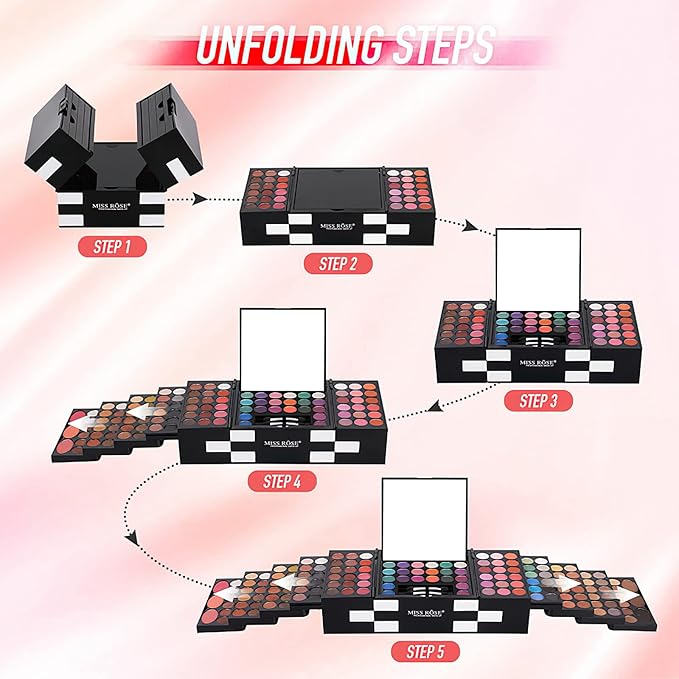 Eyeshadow Palette Cosmetics,Contour Palette Maquillaje Para Mujer,makeup Kit for Women Full Kit,With 142 Color Eyeshadow 3 Color Blush 3 Color Eyebrow Powder…-BrightBean Baby