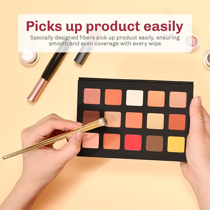 8pcs Gold Makeup Brush Set for All Skill Levels Easy Clean Soft Lint Free Brushes Travel Friendly Kit Foundation Powder Eyeshadow Blush Contour-BrightBean Baby