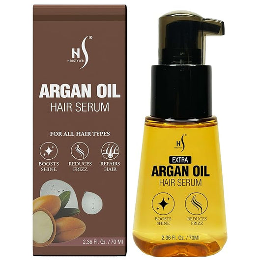 HerStyler Advanced Argan Oil Hair Serum for Women - Anti Frizz Serum for Hair - for Frizzy, Dry and Damaged Hair - Nourishing - 2.36 Fl Oz / 70 Ml (1 Pack)-BrightBean Baby