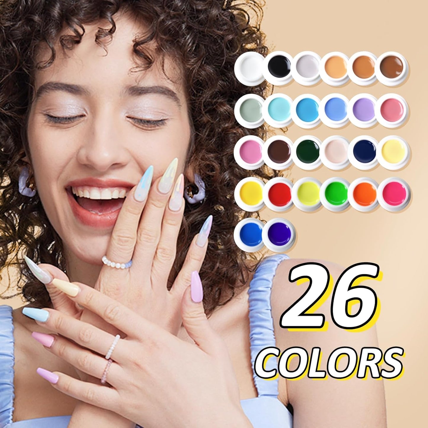 Nail Art Stamping Kit - 26 Color Gels with 5 Stainless Steel Plates, Dual-Ended Silicone Stamper & Scraper - DIY Nail Design Set for Beginners and Pros-BrightBean Baby