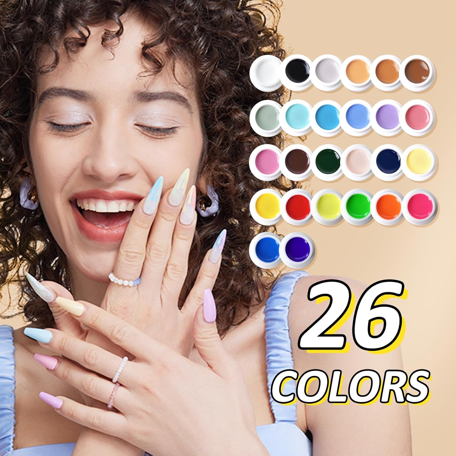 Nail Art Stamping Kit - 26 Color Gels with 5 Stainless Steel Plates, Dual-Ended Silicone Stamper & Scraper - DIY Nail Design Set for Beginners and Pros-BrightBean Baby