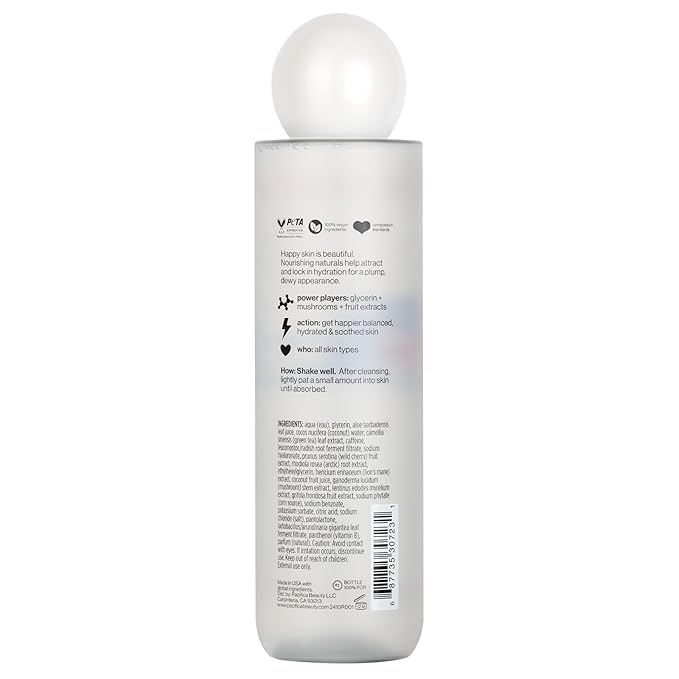 Pacifica Happy Water Hydrating Facial Toner Mist – Vegan Ceramides, Hyaluronic Acid & Electrolytes, Refreshing & Calming for Balanced Skin, Clean Beauty, Vegan, Cruelty-Free, All Skin Types, 4 oz-BrightBean Baby