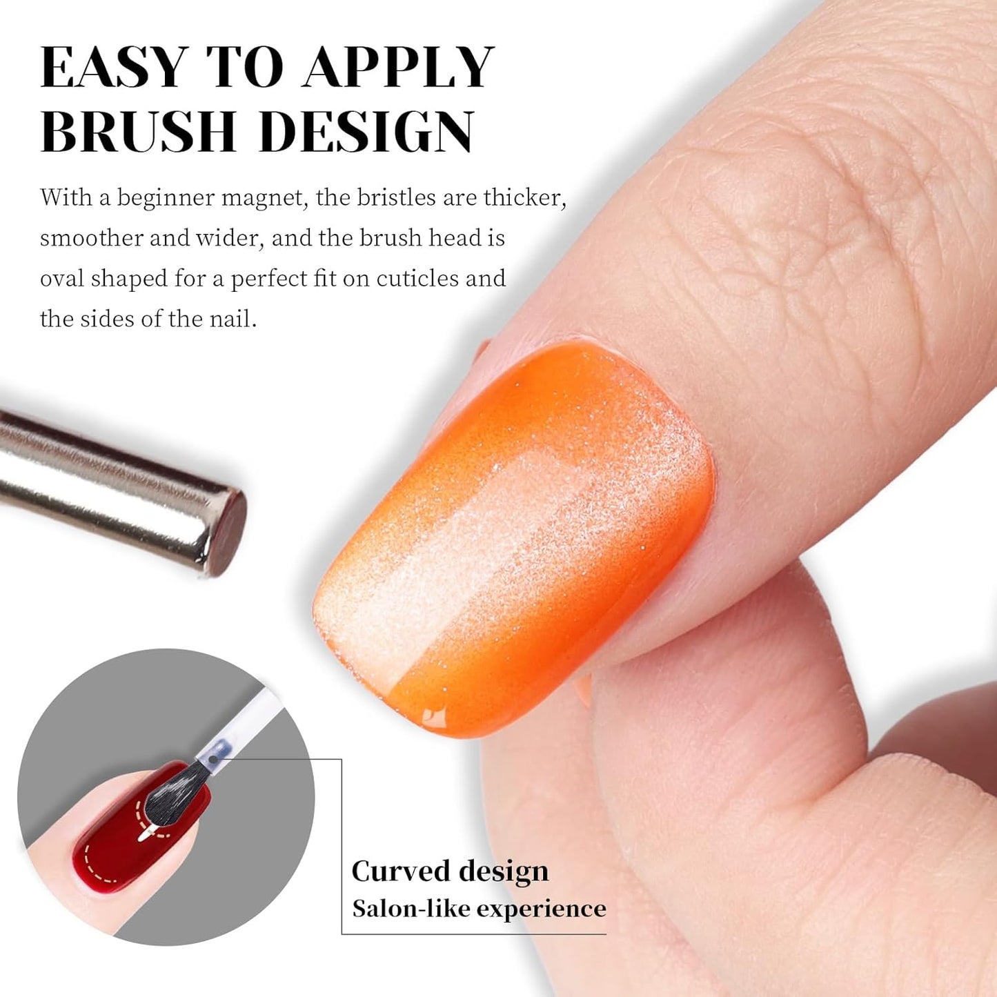 Orange Cat Eye Gel Nail Polish - Perfect for DIY at Home & Ideal Gift for Nail Art Lovers!-BrightBean Baby