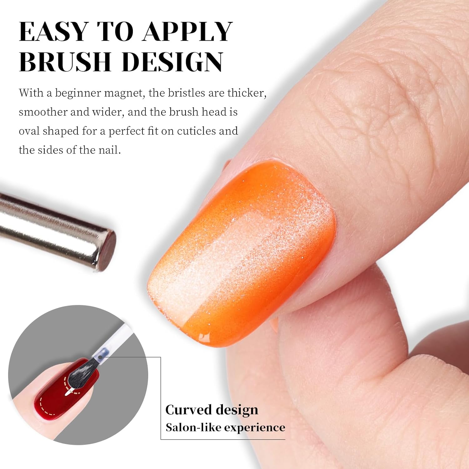 Orange Cat Eye Gel Nail Polish - Perfect for DIY at Home & Ideal Gift for Nail Art Lovers!-BrightBean Baby