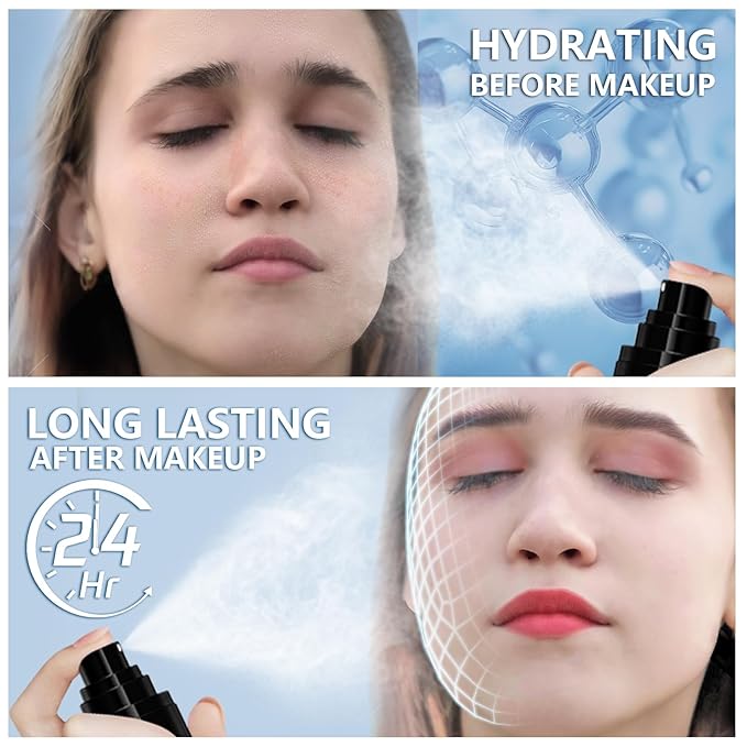 AMIIR Makeup Setting Spray, Waterproof Finishing spray, Long Lasting Lock Face Fixing Mist, Hydrate Before Makeup Matte Oil Control Lightweight Refreshing-BrightBean Baby