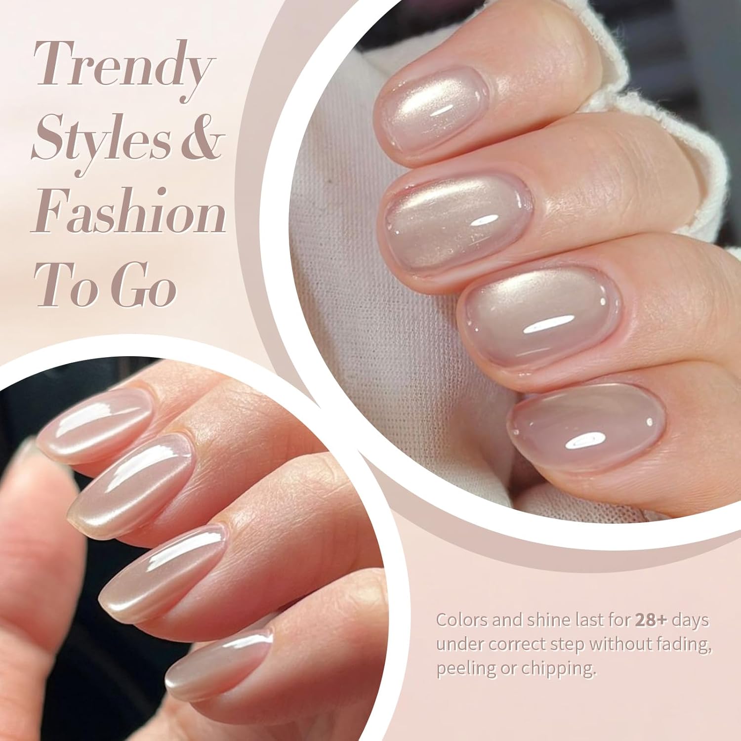 Born Pretty Cat Magnetic Eye Gel Nail Polish, Pink Moonlight Cat Magnetic Gel Nail Polish Delight Magnetic Nail Polish for Nail Art Manicure Salon DIY at Home 15ML-BrightBean Baby