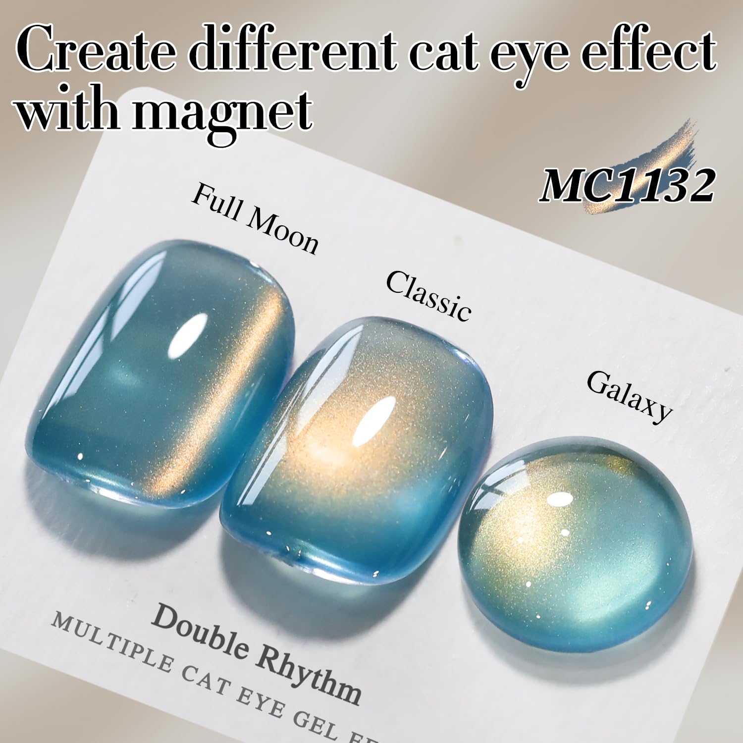 Double Rhythm 15ML Ice Glass Cat Eye Gel Polish with Magnet Holographic Glitter Shimmer Translucent Sheer Color Salon Soak Off Magnetic Nail at Home (SKy Teal-MC1132)-BrightBean Baby