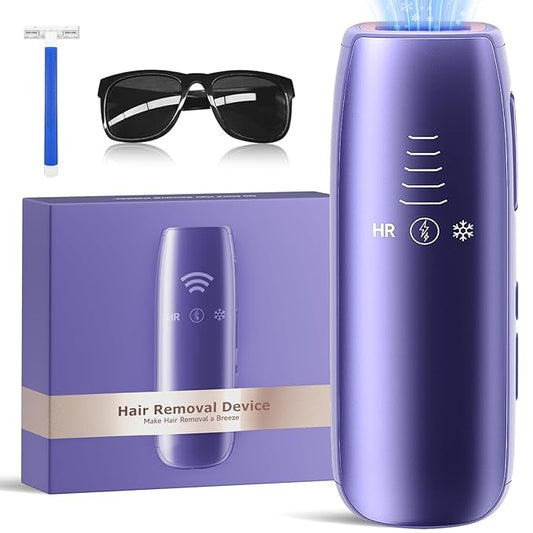 Laser Hair Removal with 5℃ Ice Cooling, Painless IPL Laser Hair Removal Device for Women & Men, 999,999 Flashes, 5 Levels, 2 Modes, Permanent At-Home Hair Removal for Face & Body, with 3 in 1 Set-BrightBean Baby