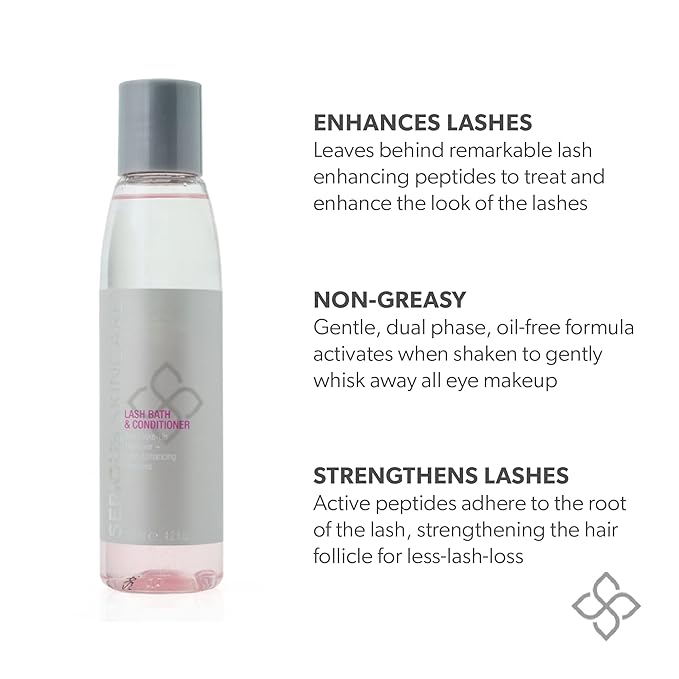 Serious Skincare Lash Bath & Conditioner - Double Action Eye Makeup Remover - Oil Free - Enhancing Peptides Promotes Eyelash Growth - Clover Flower - Effortlessly Removes Waterproof Mascara - 4 oz.-BrightBean Baby