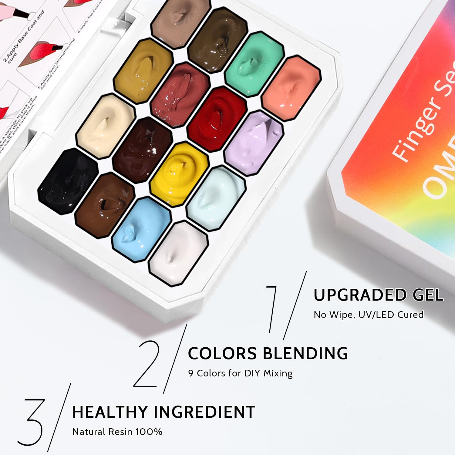 Sponge Pat Paint Nail Gel, Ombre Nails Gradient Gel Nail Blush Blooming Aura Nails Drawing Stripper Floral Painting DIY Nail Art, No Wipe, UV/LED Curing (16 Colors A)-BrightBean Baby