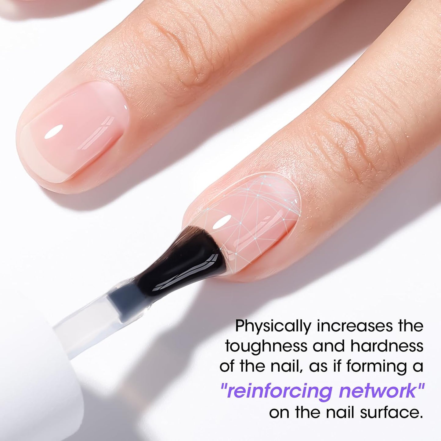 GELLEN Fiber Glass Base Gel Polish, 0.51 Fl.oz Clear Nail Strengthener for Repair Broken Damaged Thin Weak Nails, Professional Soak Off UV Base Coat Salon Home-BrightBean Baby