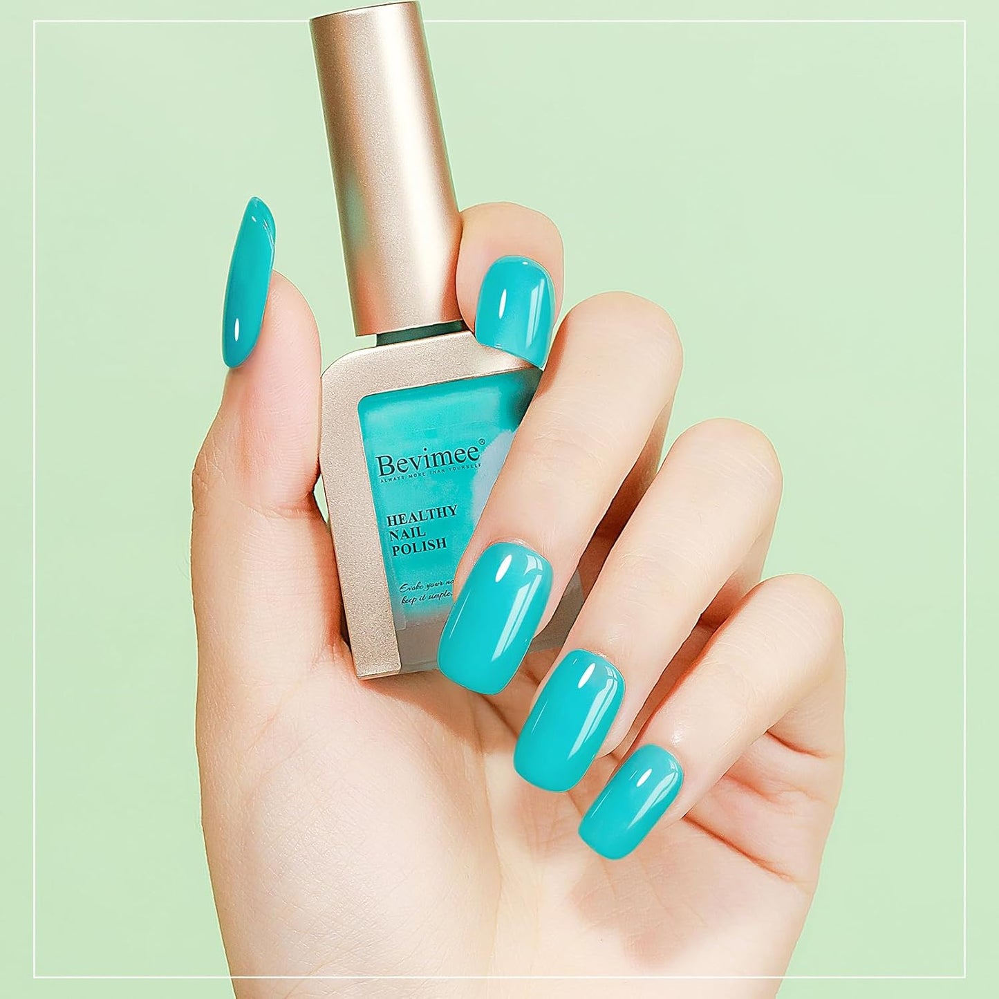 Quick Dry Nail Polish, Pastel Green Nail Lacquer Regular Fast Dry Fingernail Polish Bulk Non Gel Long-Lasting DIY Salon Gift For Women-BrightBean Baby