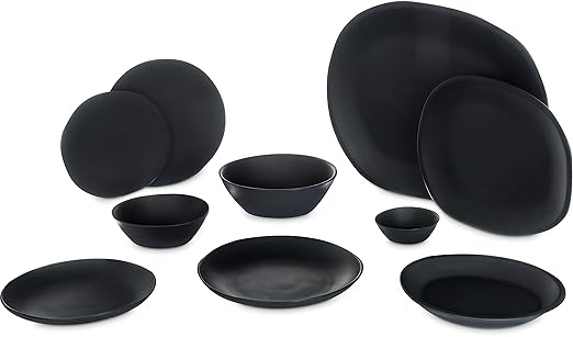 Carlisle FoodService Products Ridge Resuable Plastic Platter Oblong Platter for Home and Restaurant, Melamine, 13 Inches, Slate