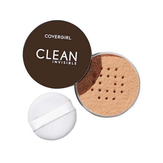 COVERGIRL Clean Invisible Loose Powder - Loose Powder, Setting Powder, Vegan Formula - Translucent Medium Warm, 18 g (0.63 OZ)-BrightBean Baby