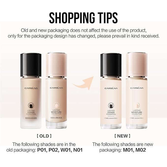 Lasting Moisture Foundation, 24H Longlasting Medium Coverage Dewy Finish Face Makeup, Poreless, Lightweight, Hydrating Liquid Foundation For Dry Skin, M01-BrightBean Baby