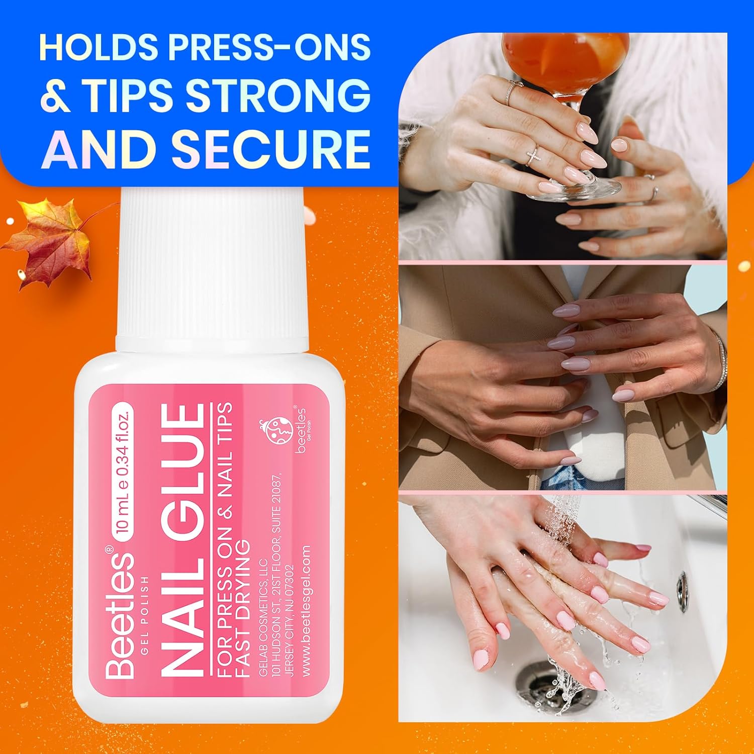 Beetles 10ML Super Strong Nail Glue for Press Ons, Nail Tips, Acrylic Nails No Uv Light Needed Nail Bond Brush in Nail Glue for Press On Nails Fake Nails Long Lasting for Beginners DIY Home-BrightBean Baby