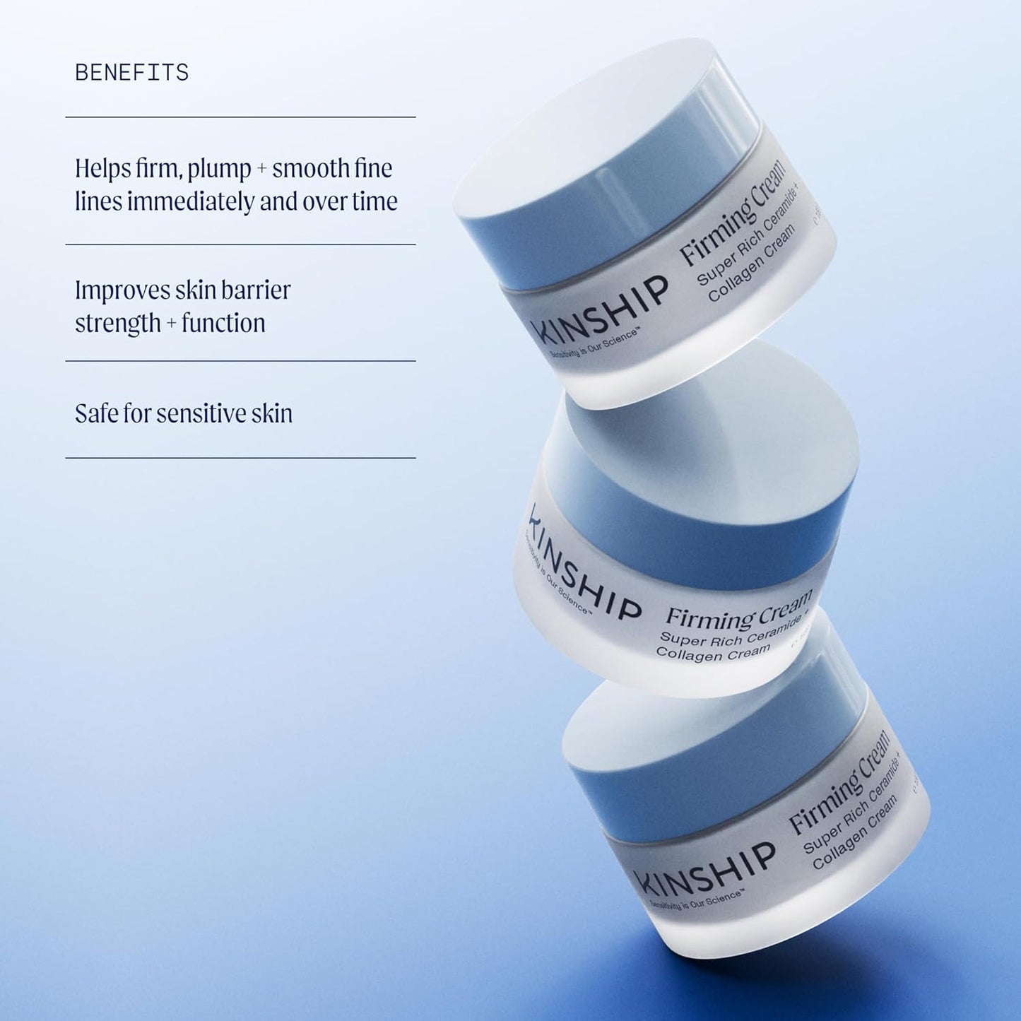 Kinship Super Rich Collagen + Ceramide Firming Cream | Anti Aging, Hydrating Face Moisturizer for Sensitive Skin | Wrinkle Cream - Smooth Fine Lines | Synthetic Fragrance-Free | Derm Approved, (1.7oz)-BrightBean Baby