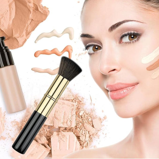 Retractable Kabuki Brush, Travel Powder Foundation Makeup Brush Face Blush Brushes for Liquid, Cream and Powder Face Makeup, Travel Size Makeup Brush-BrightBean Baby