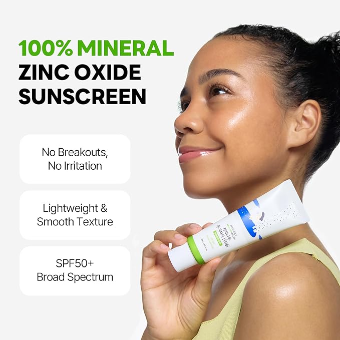 ROUND LAB Birch Juice Mild-up Sunscreen UV LOCK 1.69 Fl Oz | SPF 50+ broad spectrum, Mineral Zinc Oxide, for Sensitive Skin, Control Oil and Sebum, Korean Sunscreen-BrightBean Baby