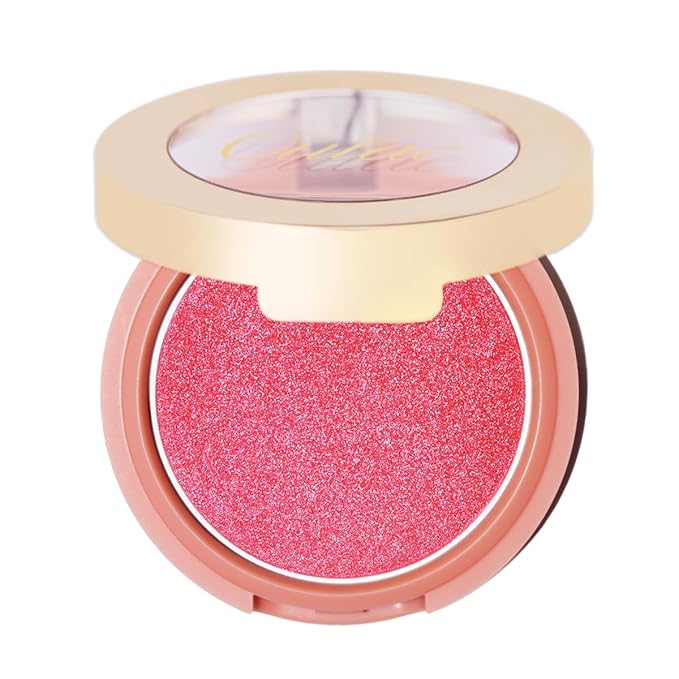 Oulac Luminisers Powdery Blusher for Cheeks Face Glow,Brighten Skin As Highlighter Makeup, Shimmer Blusher,Buildable and Vegan Cosmetics,4.8g F11 Heat On-BrightBean Baby