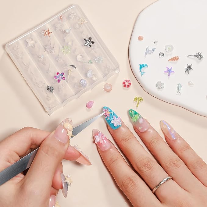 MIZHSE Solid Builder Gel for Nails, Clear 60g 3D Sculpting Gel for Nail Art Non-Sticky Molding Hard Gels UV LED Nail Charm with Gold Chrome Nail Powder and 3D Silicone Flower Mold Kit for DIY Salon-BrightBean Baby