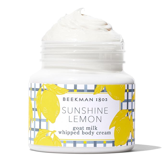 Beekman 1802 Sunshine Lemon Whipped Body Cream - Scented - 8 oz - Moisturizes, Soothes, & Softens - With Coconut Oil and Mango Seed Butter - No Irritation - Good for Sensitive Skin-BrightBean Baby