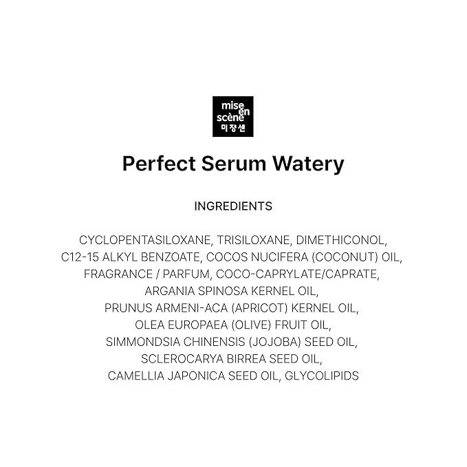 Mise En Scene Perfect Watery Serum for Hair Moisturizing - Korean Hair Argan Oils, Hair Essence for Hydrating with Citrus Scent, Derma Test Completed, 2.70 fl. Oz-BrightBean Baby