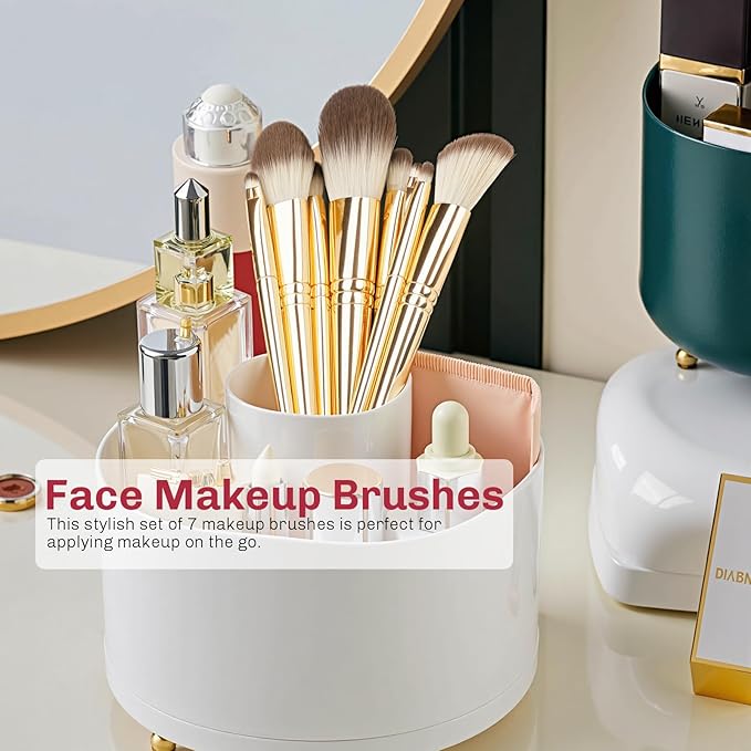 8pcs Gold Makeup Brush Set for All Skill Levels Easy Clean Soft Lint Free Brushes Travel Friendly Kit Foundation Powder Eyeshadow Blush Contour-BrightBean Baby