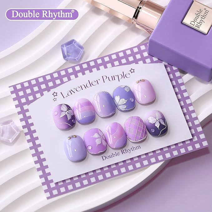 Double Rhythm 6 Pcs 15 ML Gel Polish Set Same Color Same Bottle Soak Off Gel Polish Kit Nail Art Manicure Salon DIY at Home for Women (Light Dark Purple Violet Rose Pink-T6-16)-BrightBean Baby