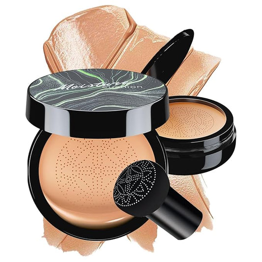 Mushroom Head Air Cushion CC Cream Foundation - BB Cream Concealer Oil Control Long-Lasting, Waterproof Base Primer, Cream Foundation Full Coverage for Mature Skin & All Skin Types (Medium)-BrightBean Baby