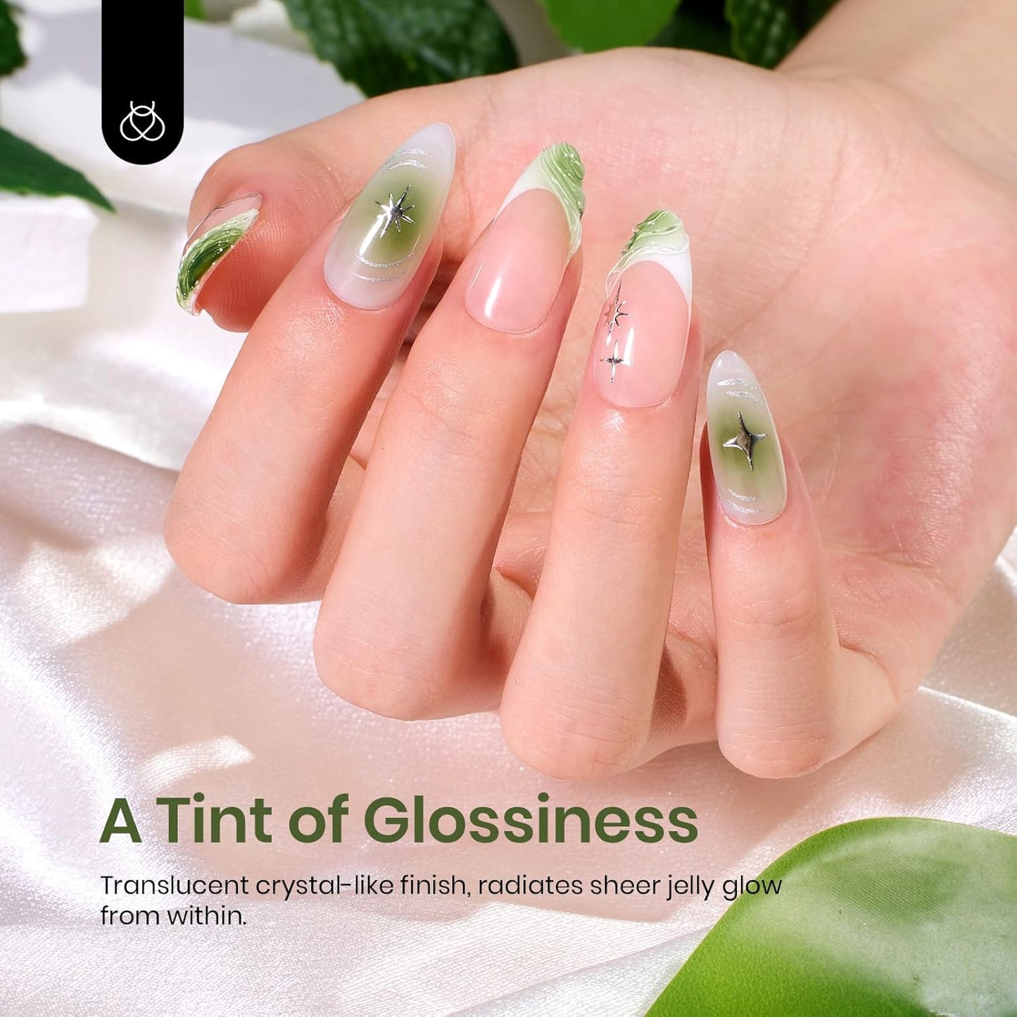 Beetles Green Gel Nail Polish - 15ml Olive Green Natural Jelly Gel Polish Fall Color Sheer Translucent Effect Soak Off UV Nail Art DIY Manicure Gift for Women-BrightBean Baby